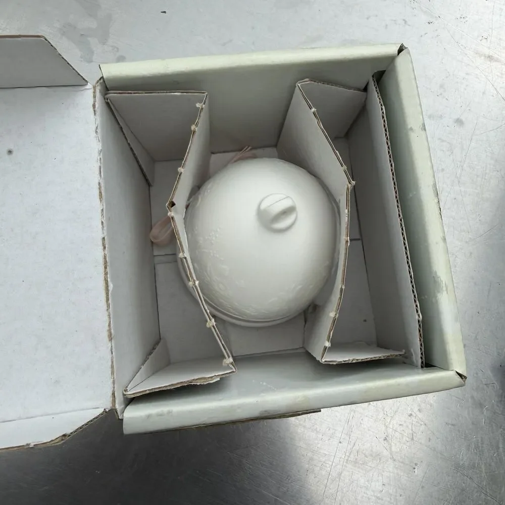 Lladro Spring Bell Porcelain Ornament Retired 1991 w/Box White Pink Ribbon 7613